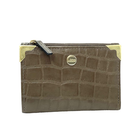 Lodis Lydia Leather Bifold Wallet w/ RFID Protection in Brown - Womens Card Case - Picture 1 of 6